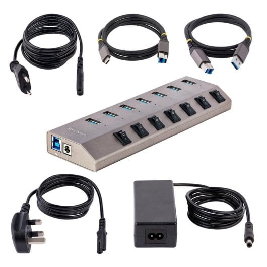 Hub StarTech 7 porte USB 5Gbps modello 5G7AIBS-USB-HUB-EU interruttori individuali