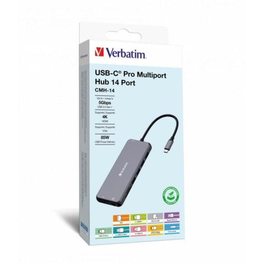 Hub Verbatim 14 porte 5 Gb/s modello CMH-14 HDMI VGA Audio SD PD