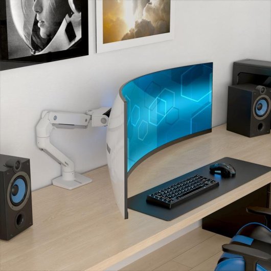 Support mural Ergotron HX 45-694-216 blanc pour moniteur incurvé ultra-large 57" 17 kg