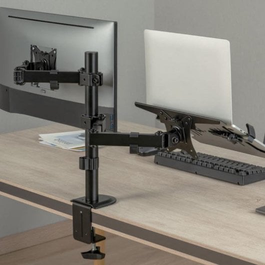 Support Écran Advance ADV-ARM13F 32" avec plateau PC portable 15,6" inclinable