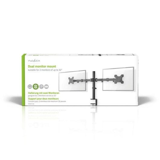 Soporte para monitor Nedis MMDOS110BK dual inclinable hasta 32" gestión de cables