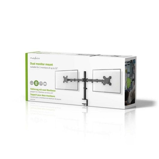 Soporte para monitor Nedis MMDOS110BK dual inclinable hasta 32" gestión de cables
