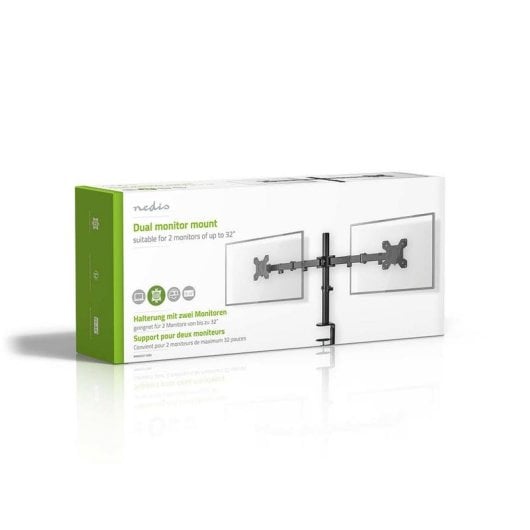 Soporte para monitor Nedis MMDOS110BK dual inclinable hasta 32" gestión de cables