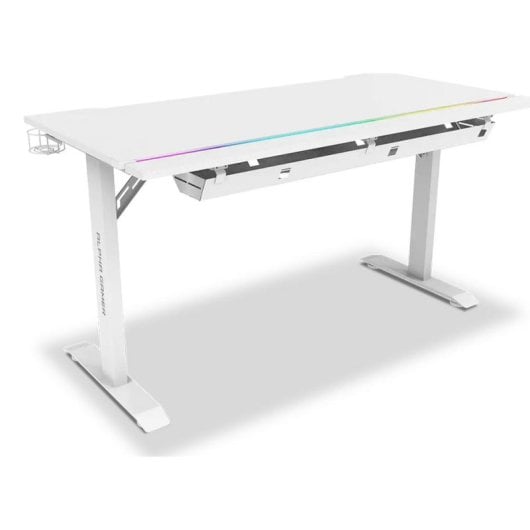 Mesa Gaming Alpha Gamer 140cm Carbonio Acciaio RGB Gestione Cavi
