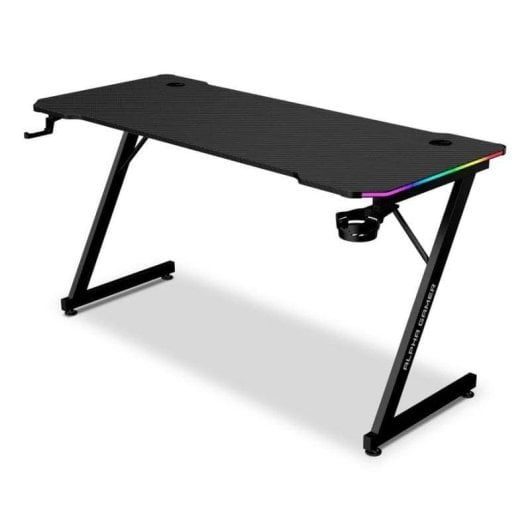 Mesa Gaming Alpha Gamer 140cm Aggloméré Acier Fibre Carbone RGB Accessoires