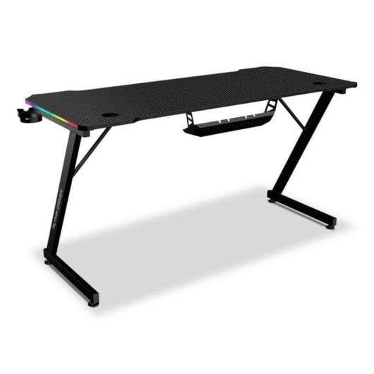 Mesa Gaming Alpha Gamer 140cm Aggloméré Acier Fibre Carbone RGB Accessoires