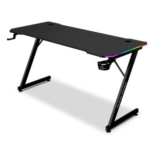 Mesa Gaming Alpha Gamer 140cm Aggloméré Acier Fibre Carbone RGB Accessoires