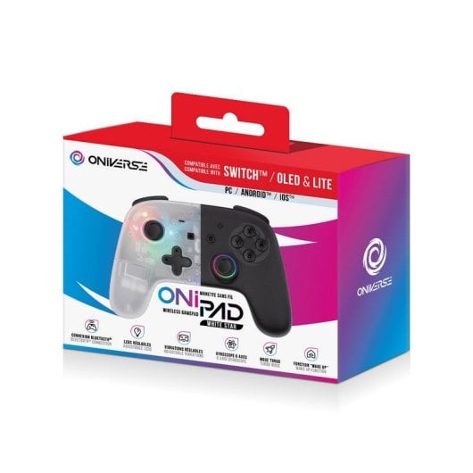 Gamepad Oniverse Onipad Multiplataforma Bluetooth USB LED Turbo Multicolor