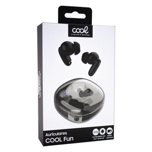 Auriculaires Cool Fun sans fil Bluetooth Hi-Fi autonomie 20h écran LED noirs