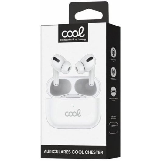 Auriculares Cool 8434847082585 sans fil Bluetooth avec réduction du bruit, microphone, blancs