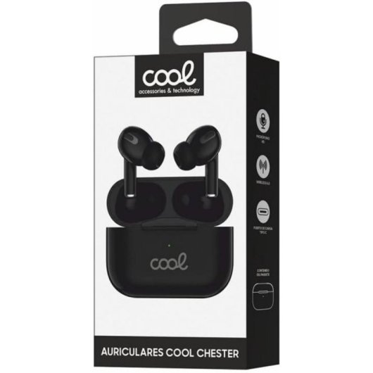 Écouteurs Cool 8434847082592 sans fil Bluetooth avec Réduction de Bruit, Microphone, noirs
