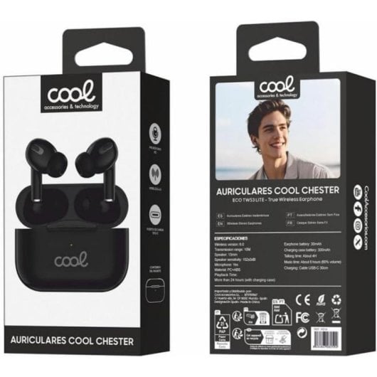Écouteurs Cool 8434847082592 sans fil Bluetooth avec Réduction de Bruit, Microphone, noirs