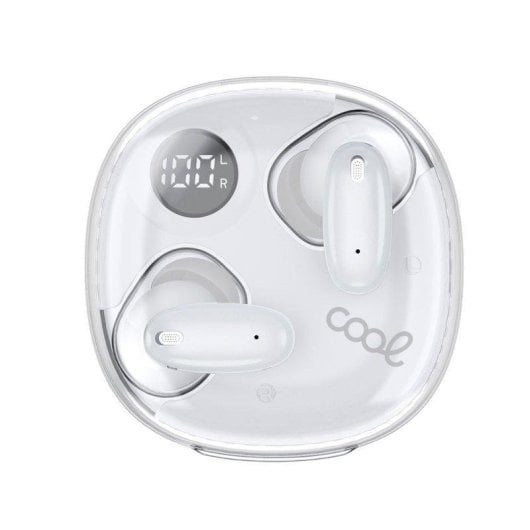 Auriculaires Cool Fun sans fil Bluetooth stéréo contrôle tactile et Powerbank blanc