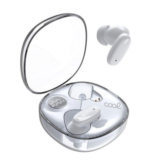 Auriculaires Cool Fun sans fil Bluetooth stéréo contrôle tactile et Powerbank blanc