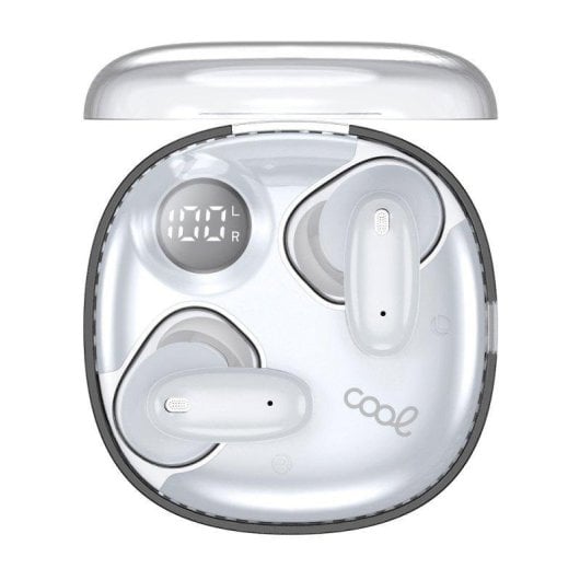 Auriculaires Cool Fun sans fil Bluetooth stéréo contrôle tactile et Powerbank blanc