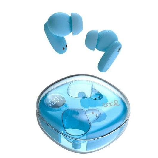 Auriculares Cool Fun Inalámbricos Bluetooth Hi-Fi avec écran LED, contrôle tactile, bleu