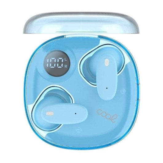 Auriculares Cool Fun Inalámbricos Bluetooth Hi-Fi avec écran LED, contrôle tactile, bleu