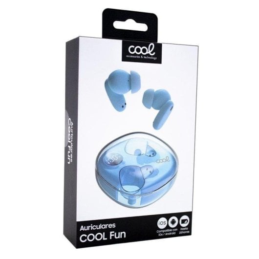 Auriculares Cool Fun Inalámbricos Bluetooth Hi-Fi avec écran LED, contrôle tactile, bleu