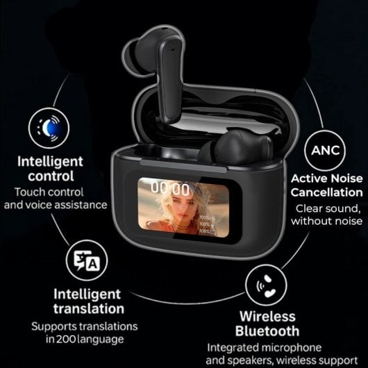 Auriculaires Cool Iria sans fil Bluetooth avec Réduction de Bruit, IA, Traduction, noirs