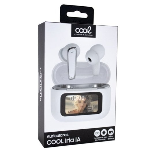 Auriculaires Cool Iria Bluetooth sans fil avec réduction de bruit active, traduction IA, blancs