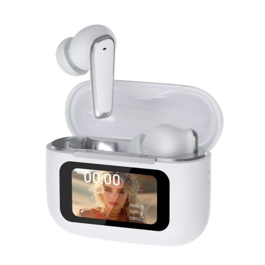 Auriculaires Cool Iria Bluetooth sans fil avec réduction de bruit active, traduction IA, blancs