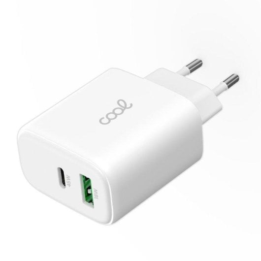 Carregador Cool Ultra Fast Dual 45W GaN PD USB-C+USB Branco