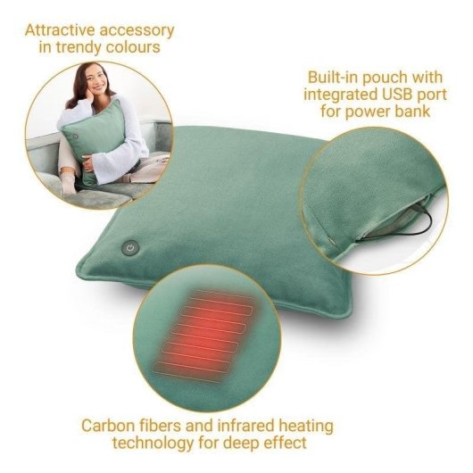 Coussin chauffant Medisana HC 250 infrarouge sans fil vert 40x40 cm