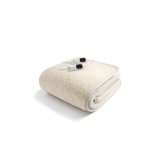 Manta eléctrica IMETEC Adapto matrimonial blanca lana merino 150 x 160 cm 150 W 6 niveles apagado automático