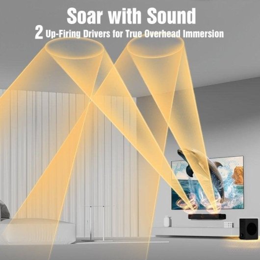 Barre de Sonido Hiwill A312 3.1.2 400W Bluetooth Subwoofer Sans Fil Dolby Atmos Noire