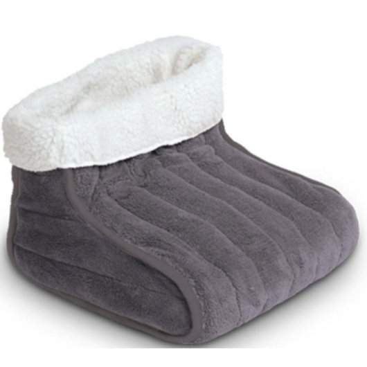 Fußwärmer LANAFORM 100W 3 Heizstufen waschbar Überhitzungsschutz Grau Weiß