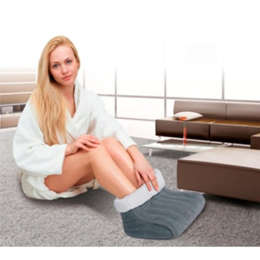 Fußwärmer LANAFORM 100W 3 Heizstufen waschbar Überhitzungsschutz Grau Weiß