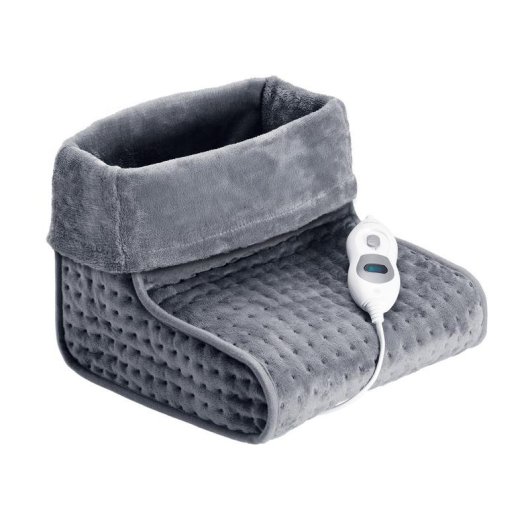 Fußwärmer LANAFORM 100W 3 Heizstufen waschbar Überhitzungsschutz Grau Weiß
