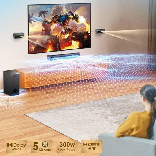 Barra de sonido Hiwill A41 Bluetooth 300W Subwoofer 3D Dolby Atmos Surround