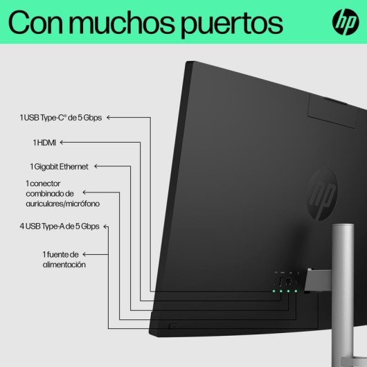 HP 24-cr0161ns AMD Ryzen 5 7520U 16GB 512GB SSD Radeon 610M FreeDOS Shell White Cámara HD