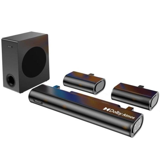 Barra de Som Hiwill A51 5.1 380W Bluetooth Subwoofer Surround Dolby Atmos Preta