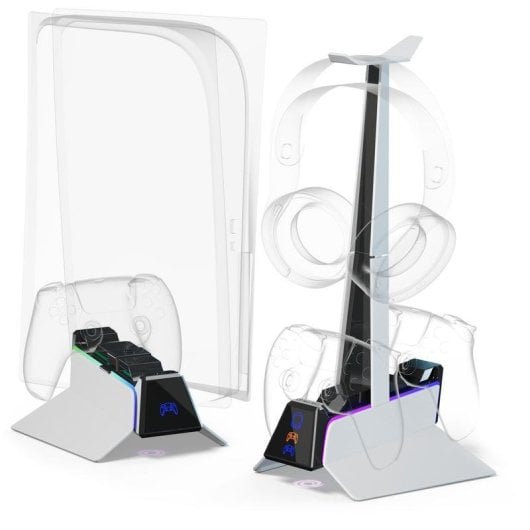 Base de Carregamento ONiVERSE Station X3 Cómodo PS5 RGB Suporta 3 Dispositivos
