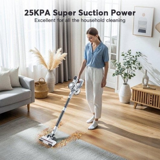 Aspirador sem Fio Teendow V08 Pro 250W 35min 25000Pa Ultraleve Animais Acessórios