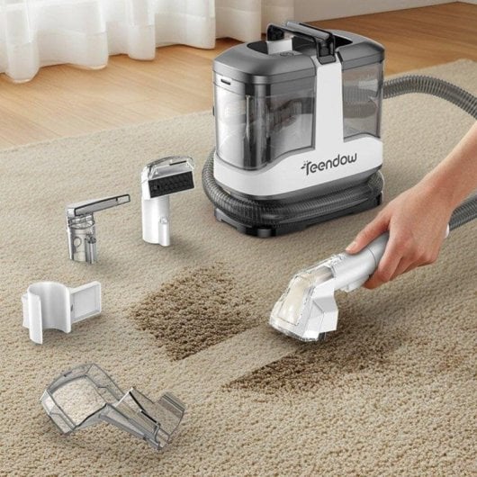 Aspirador de Estofos sem Fio Teendow C3 450W Depósito Duplo Secagem Rápida