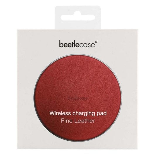 Cargador inalámbrico BeetleCase ECWC1R 4 puertos Rojo diseño cuero