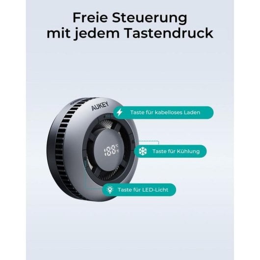 Cargador inalámbrico AUKEY LC-G10 magnético 15W gris con refrigeración activa