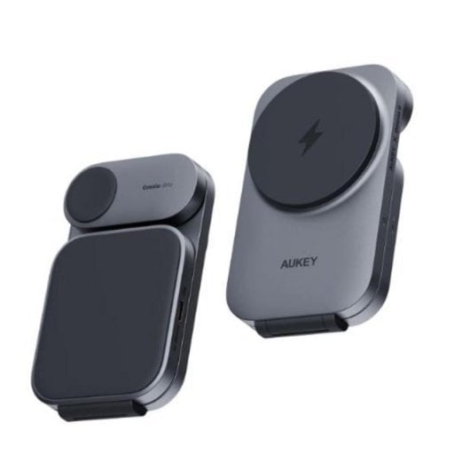 Estação de Carregamento Aukey LC-MC312 MagFusion Z 3 em 1 Dobrável 15W Cinzento