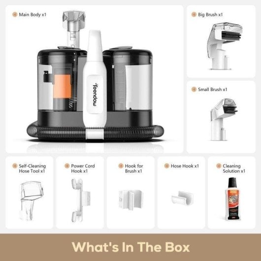 Aspirateur à Tissus Teendow C5 450W 11000Pa Réservoir Double 1,5L/0,8L Câble 3m