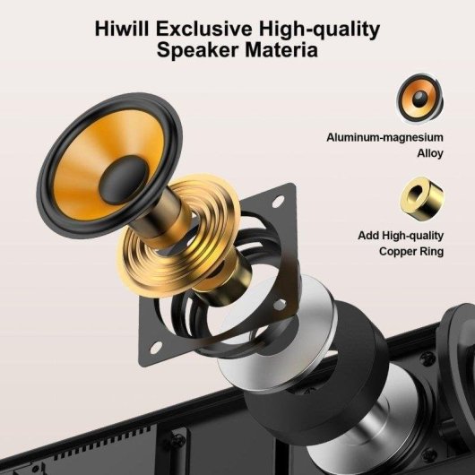 Barra de Som Hiwill A21 2.1 200W Bluetooth Subwoofer Dolby Atmos