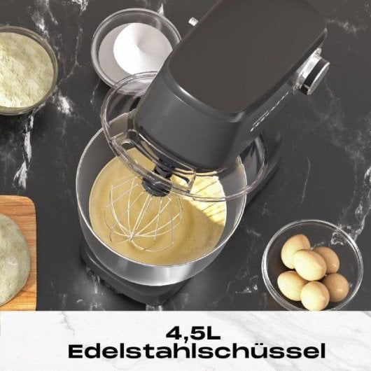 Küchenmaschine SUPERLEX SSM001DE 800W 4,5L Edelstahl 10 Stufen Schwarz