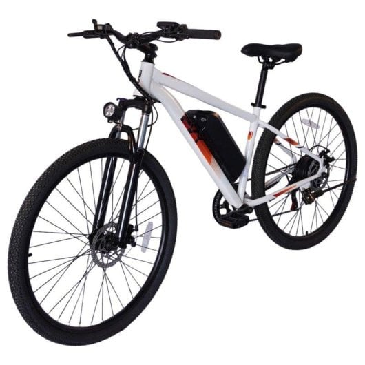 Bicicleta eléctrica PVY M29 motor 250 W 48 V 17,5 Ah rueda 29" frenos disco blanco