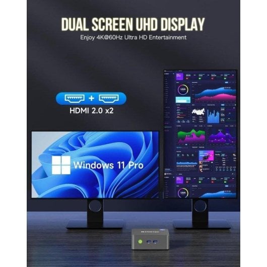 GMKtec G3 Plus Intel N150 16GB 512GB SSD Windows 11 Pro Mini PC WiFi 6