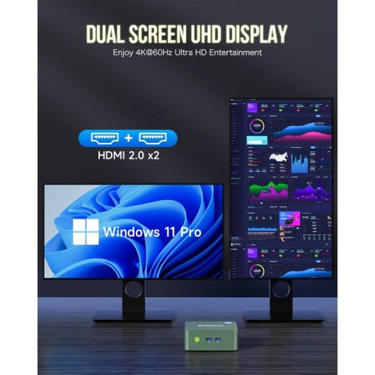 GMKtec G3 Plus Intel N150 16GB 512GB SSD Windows 11 Pro WiFi6 Verde