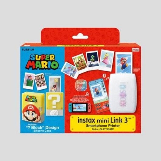 Impressora Fotográfica Bluetooth Fujifilm Instax Mini Link 3 Super Mario Edição Kit