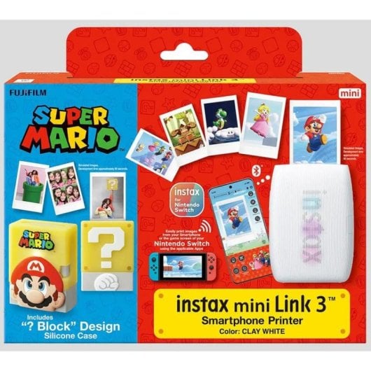 Impressora Fotográfica Bluetooth Fujifilm Instax Mini Link 3 Super Mario Edição Kit