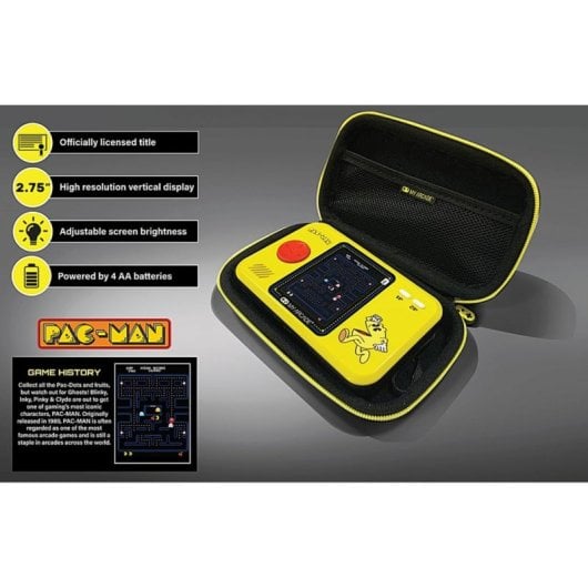 Dreamgear Pocket Player Pro + Travel Case Pac-Man Retro Portátil Estuche Viaje Amarilla